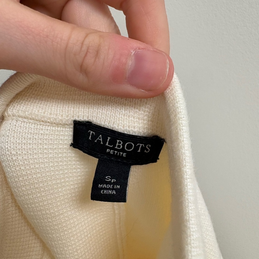 Talbots Cream Button-Front Blazer Jacket - Picture 3 of 3